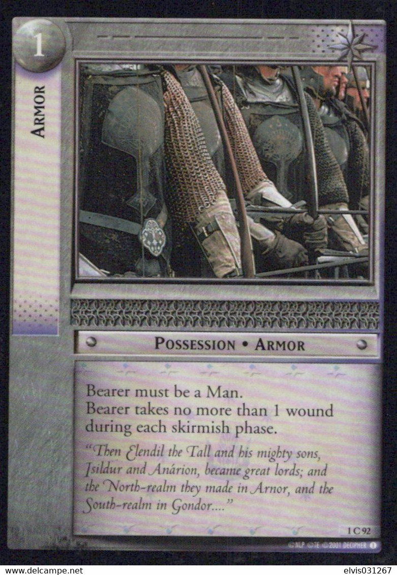 Vintage The Lord Of The Rings: #1 Armor - EN - 2001-2004 - Mint Condition - USA - Trading Card Game - Herr Der Ringe