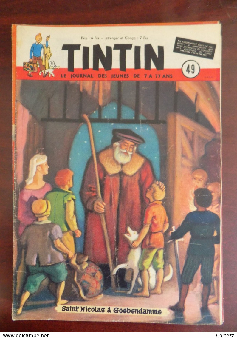 Tintin Belge N° 49/1951 Couv. Cuvelier - Conte " Saint Nicolas à Goebendamme " - Tintin