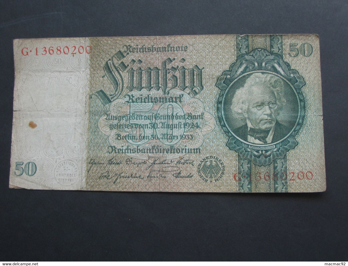Allemagne -  Germany 50 Funfzig  Reichsmark - Berlin  1933 - Reichsbanknote  **** EN ACHAT IMMEDIAT **** - 50 Mark