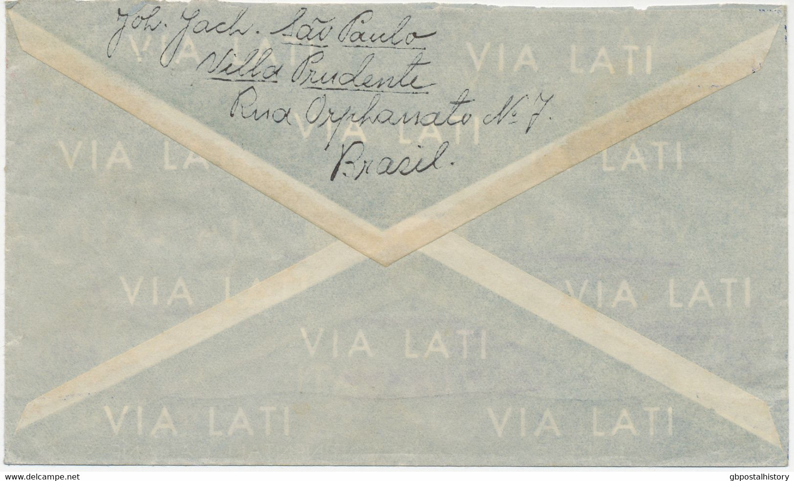 BRASILIEN 1941, Extrem  Selt. Flugpost Via L.A.T.I. (Linee Aeree Transcontinental Italiane - Nur 211 Postflüge) LETZTTAG - Airmail