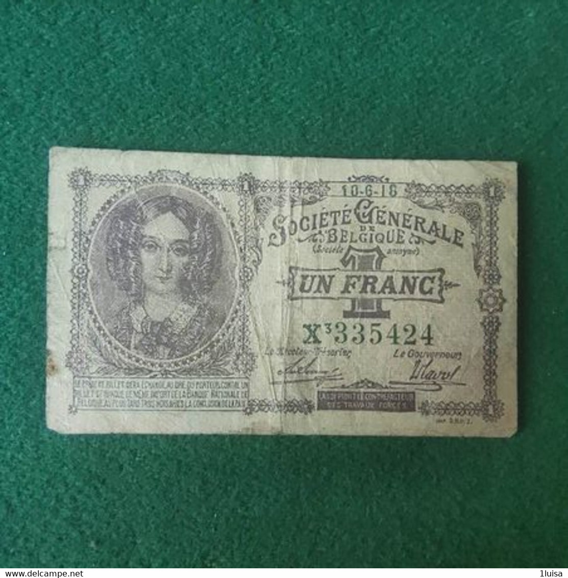 BELGIO1 FRANC 1917 - Andere & Zonder Classificatie