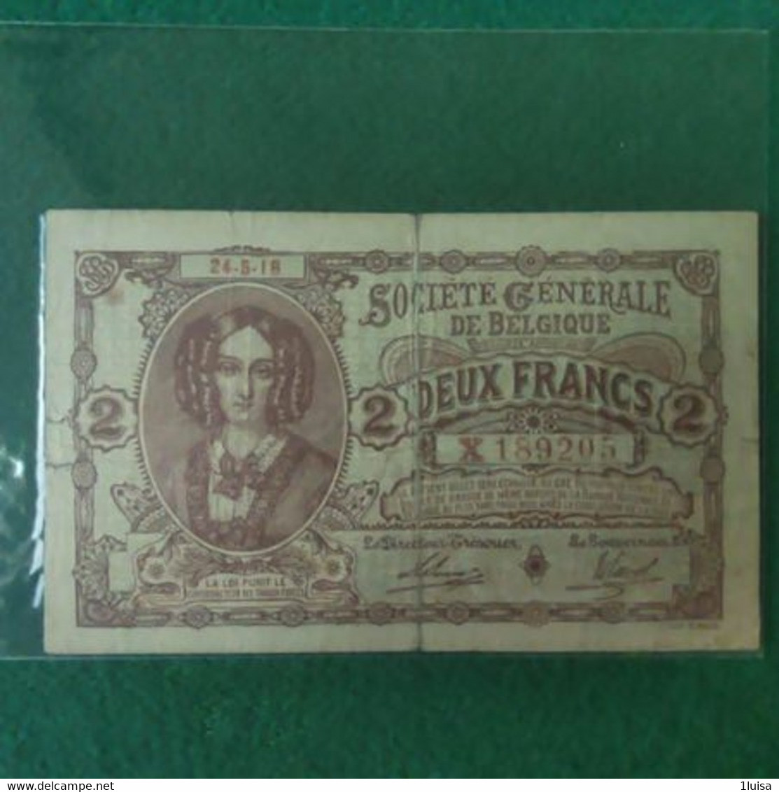 BELGIO 2 FRANC 1916 - Other & Unclassified