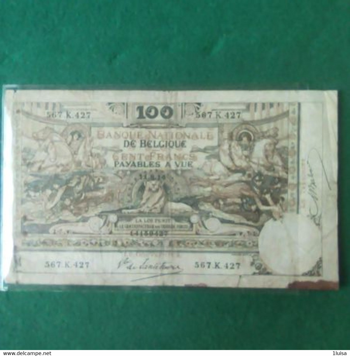 BELGIO 100 FRANCS 1914 - 100 Francos