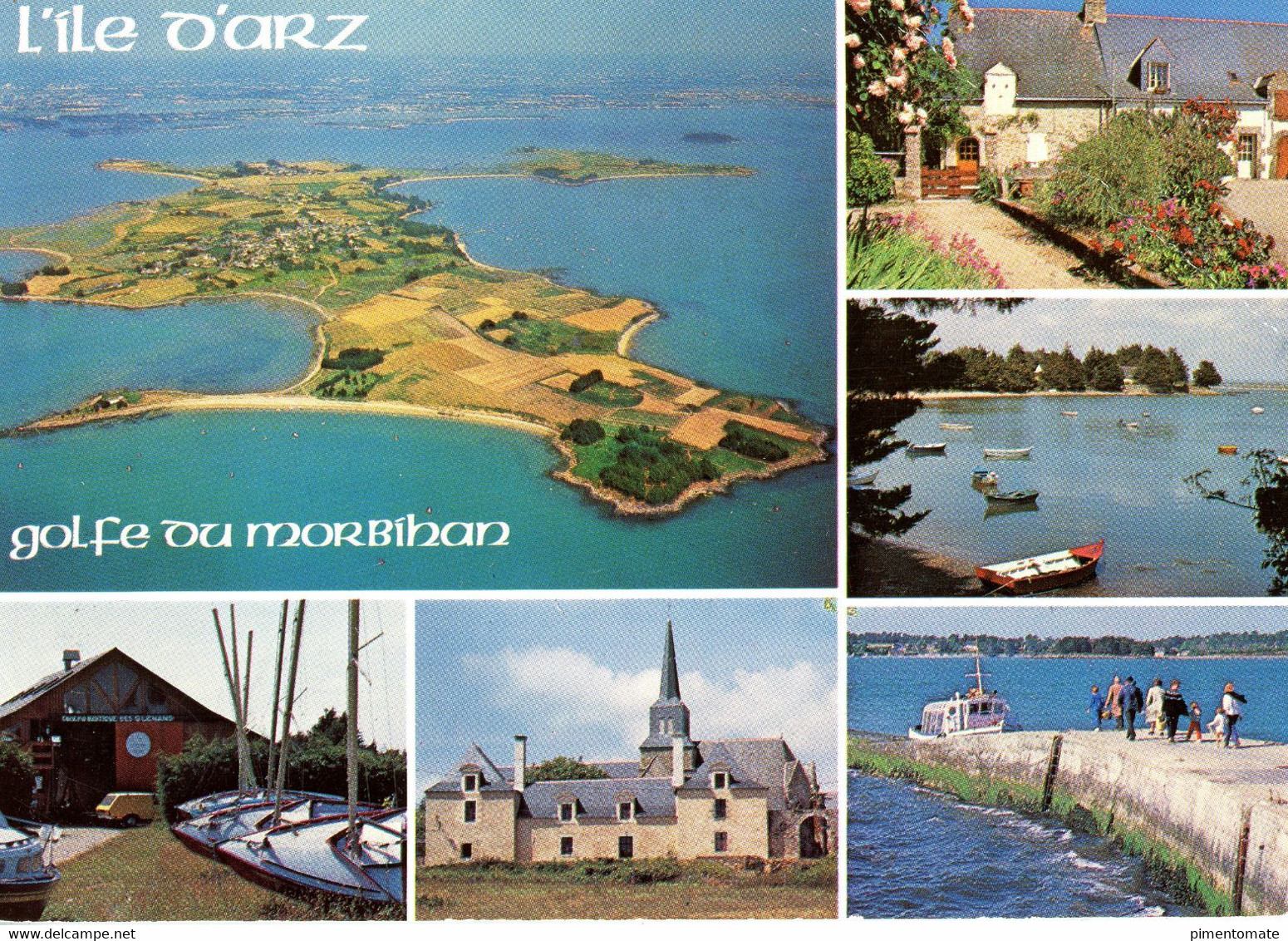 ILE D'ARZ MULTIVUES CENTRE NAUTIQUES DES GLENANS PRIEURE PORT DE BELURE PONT PENRAZ 1990 - Ile D'Arz