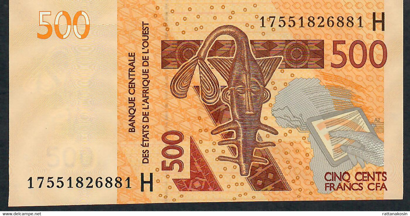 W.A.S. NIGER P619Hf  500 FRANCS (20)17 2017  UNC. - West African States