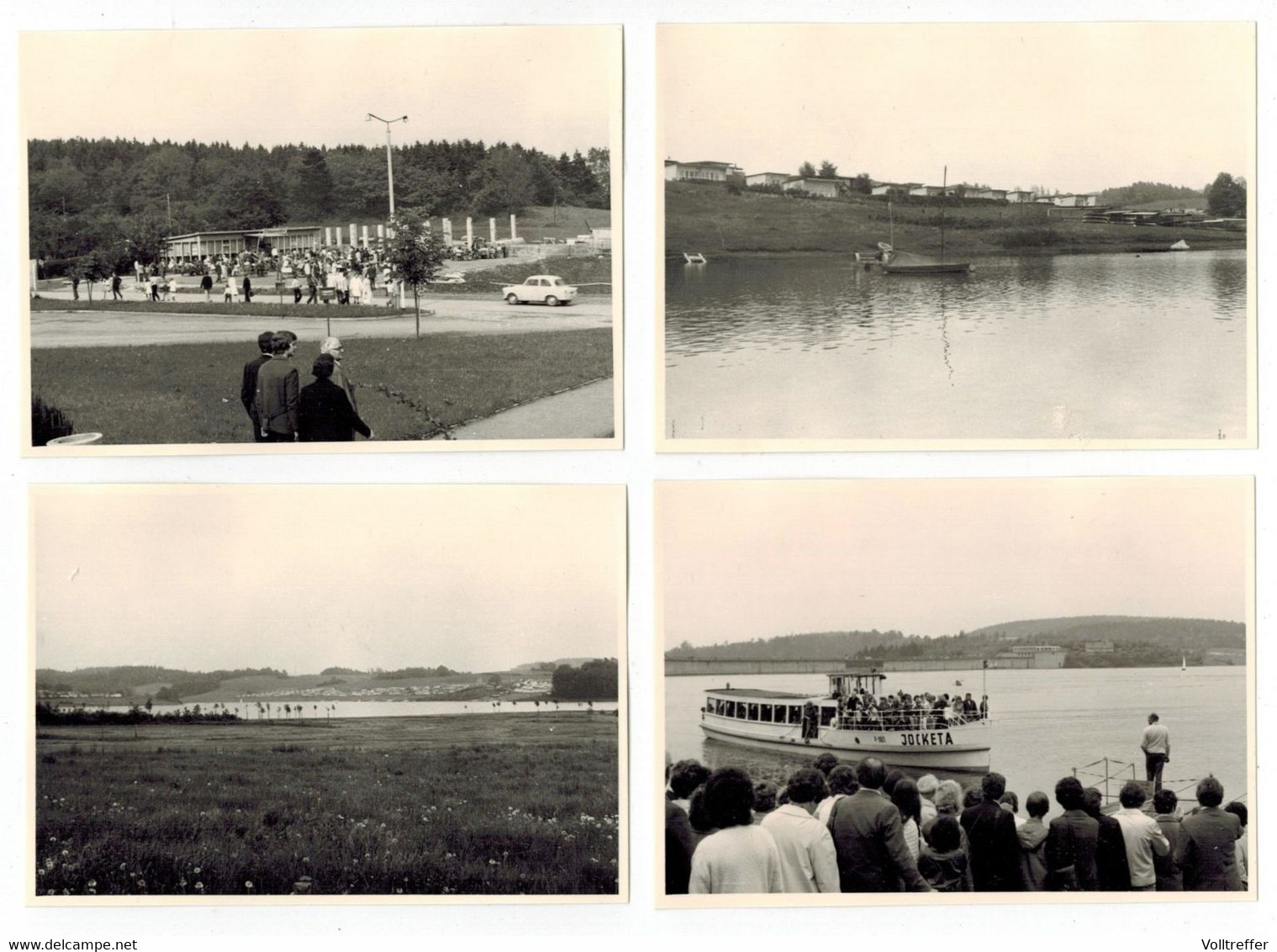 4x Orig. Foto DDR 1972 Gegend Um Die Talsperre Pöhl, Ortspartie, Schiff Jocketa - Poehl