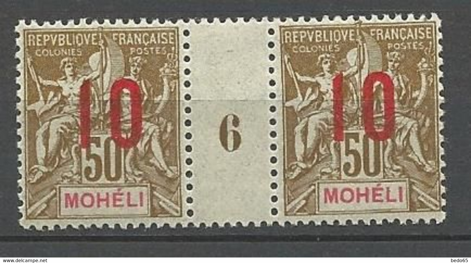 MOHELI N° 22  Millésime 6 NEUF** LUXE SANS CHARNIERE / MNH - Unused Stamps