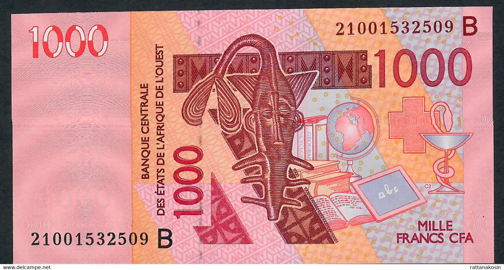 W.A.S. BENIN P215Bu 1000 FRANCS (20)21 2021  Signature 45 UNC. - Estados De Africa Occidental