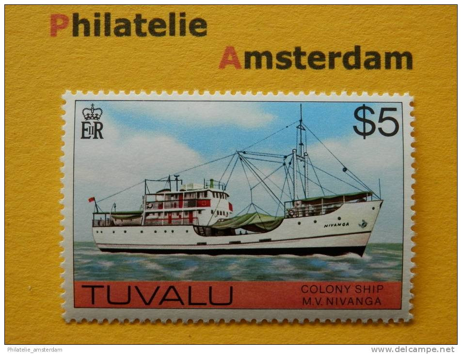Tuvalu 1976, WITH WATERMARK / NIVANGA / SHIPS BATEAUX SCHEPEN SCHIFFE NAVI NAVES: Mi 37, Type X, ** - Tuvalu