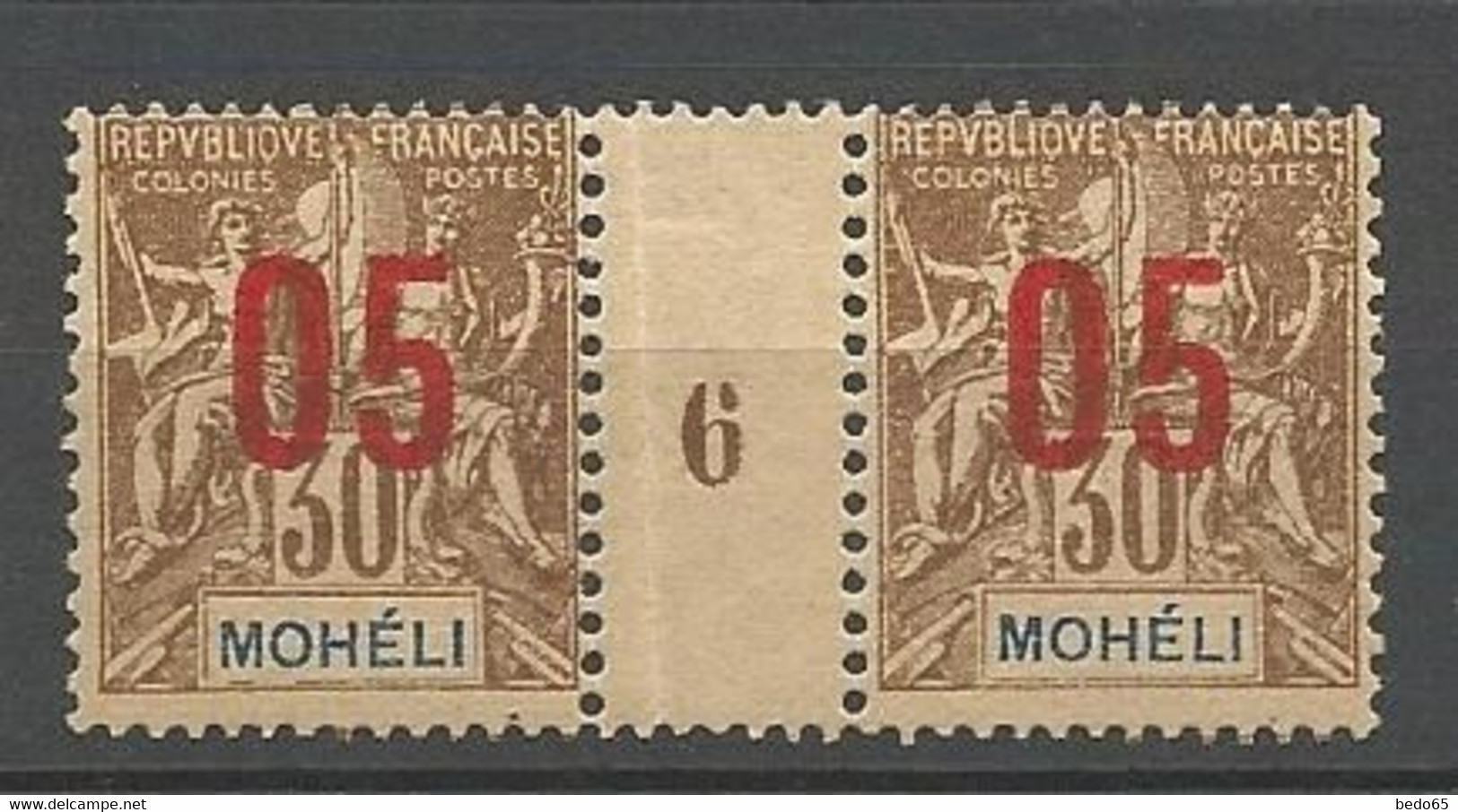 MOHELI N° 19  Millésime 6 NEUF**  SANS CHARNIERE / MNH - Unused Stamps