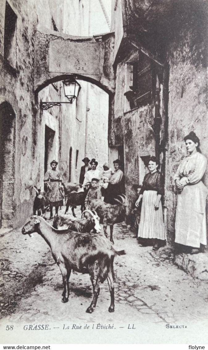 Grasse - La Rue De L’évêché - Villageois Chevrière Chevrier - Grasse