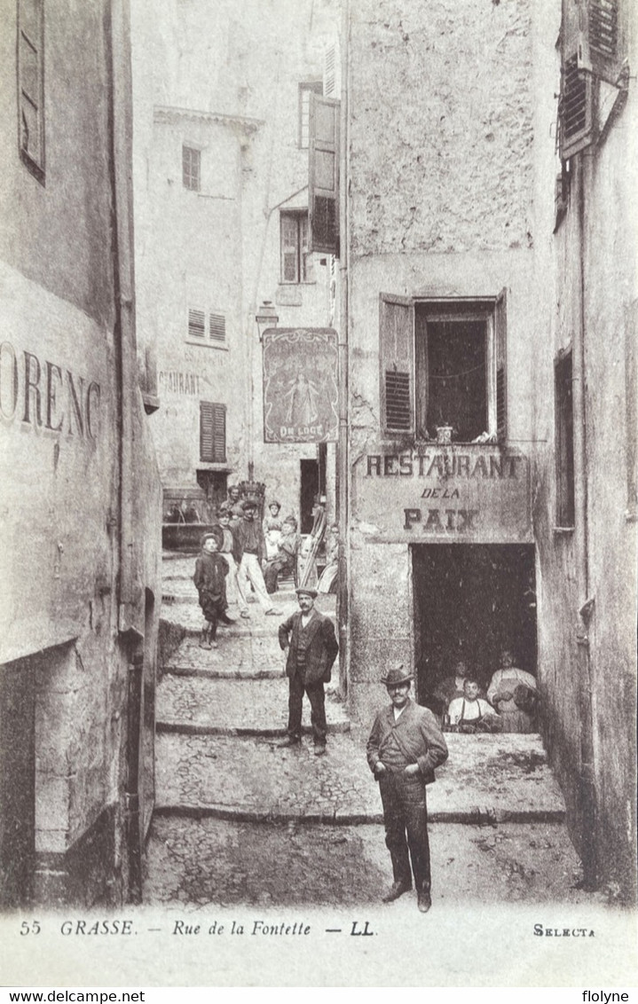 Grasse - La Rue De La Fontette - Restaurant Hôtel De La Paix - Villageois - Grasse