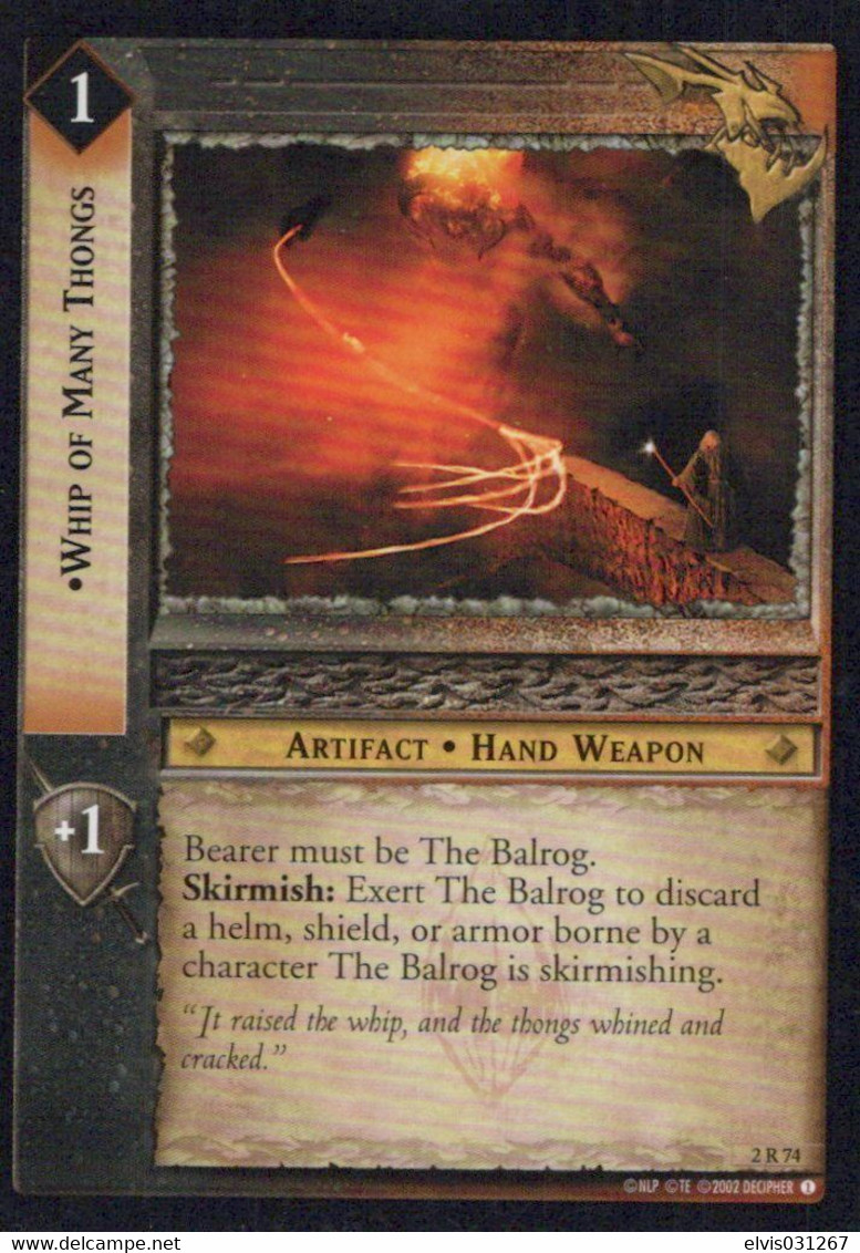 Vintage The Lord Of The Rings: #1 Whip Of Many Thongs - EN - 2001-2004 - Mint Condition - Trading Card Game - Herr Der Ringe