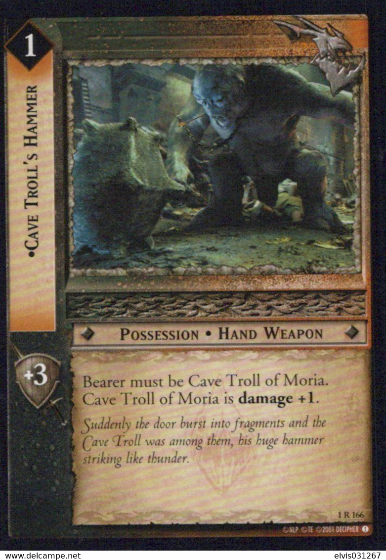 Vintage The Lord Of The Rings: #1 Cave Troll's Hammer - EN - 2001-2004 - Mint Condition - Trading Card Game - El Señor De Los Anillos