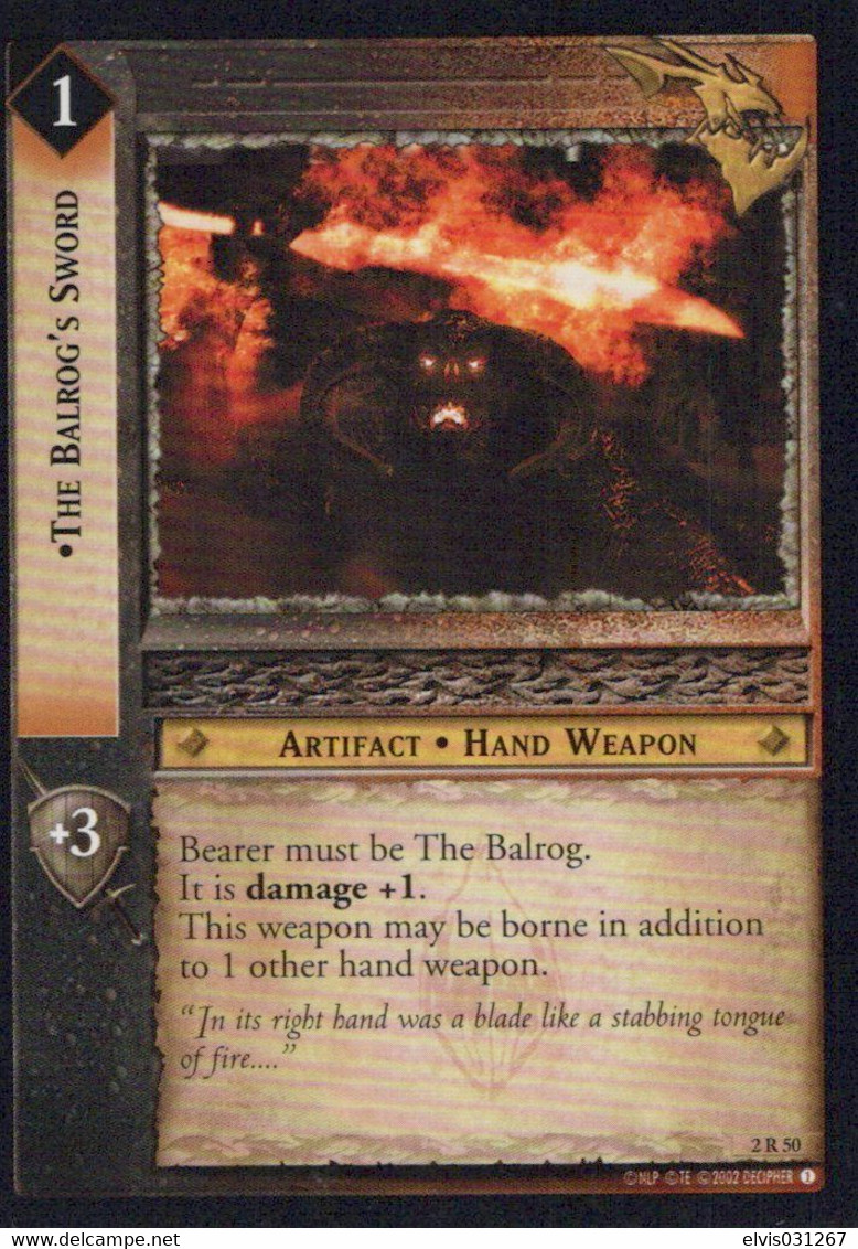 Vintage The Lord Of The Rings: #1 The Balrog's Sword - EN - 2001-2004 - Mint Condition - Trading Card Game - Lord Of The Rings