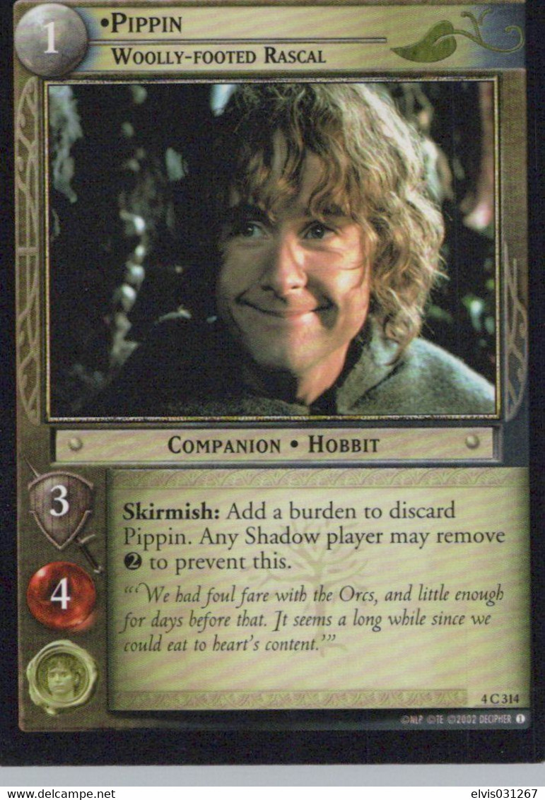 Vintage The Lord Of The Rings: #1 Pippin Woolly-footed Rascal - EN - 2001-2004 - Mint Condition - Trading Card Game - El Señor De Los Anillos