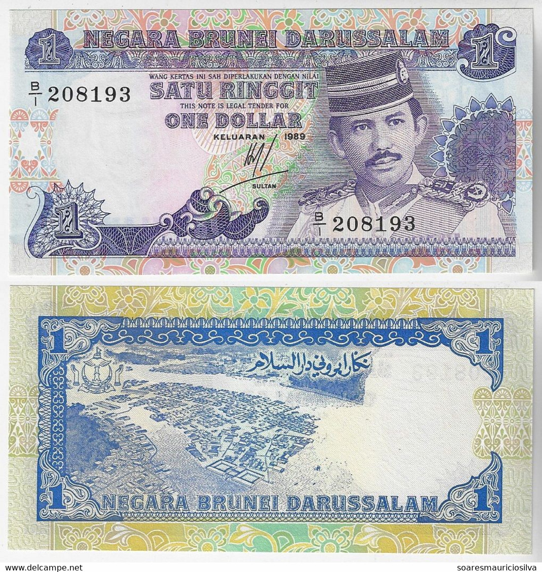 Banknote Brunei 1 Ringgit 1989 Pick-13 Unc (US$ 10) - Brunei