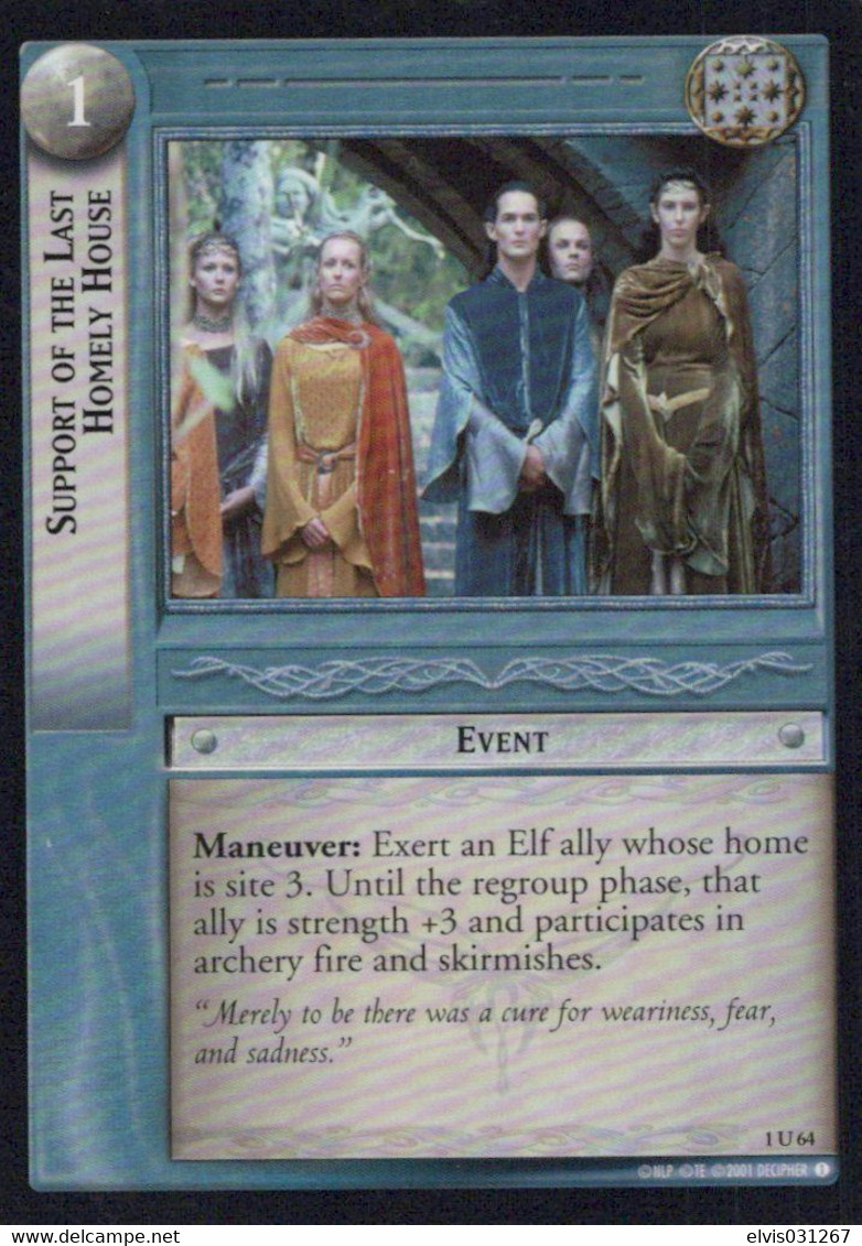 Vintage The Lord Of The Rings: #1 Support Of The Last Homely House - EN - 2001-2004 - Mint Condition - Trading Card Game - El Señor De Los Anillos