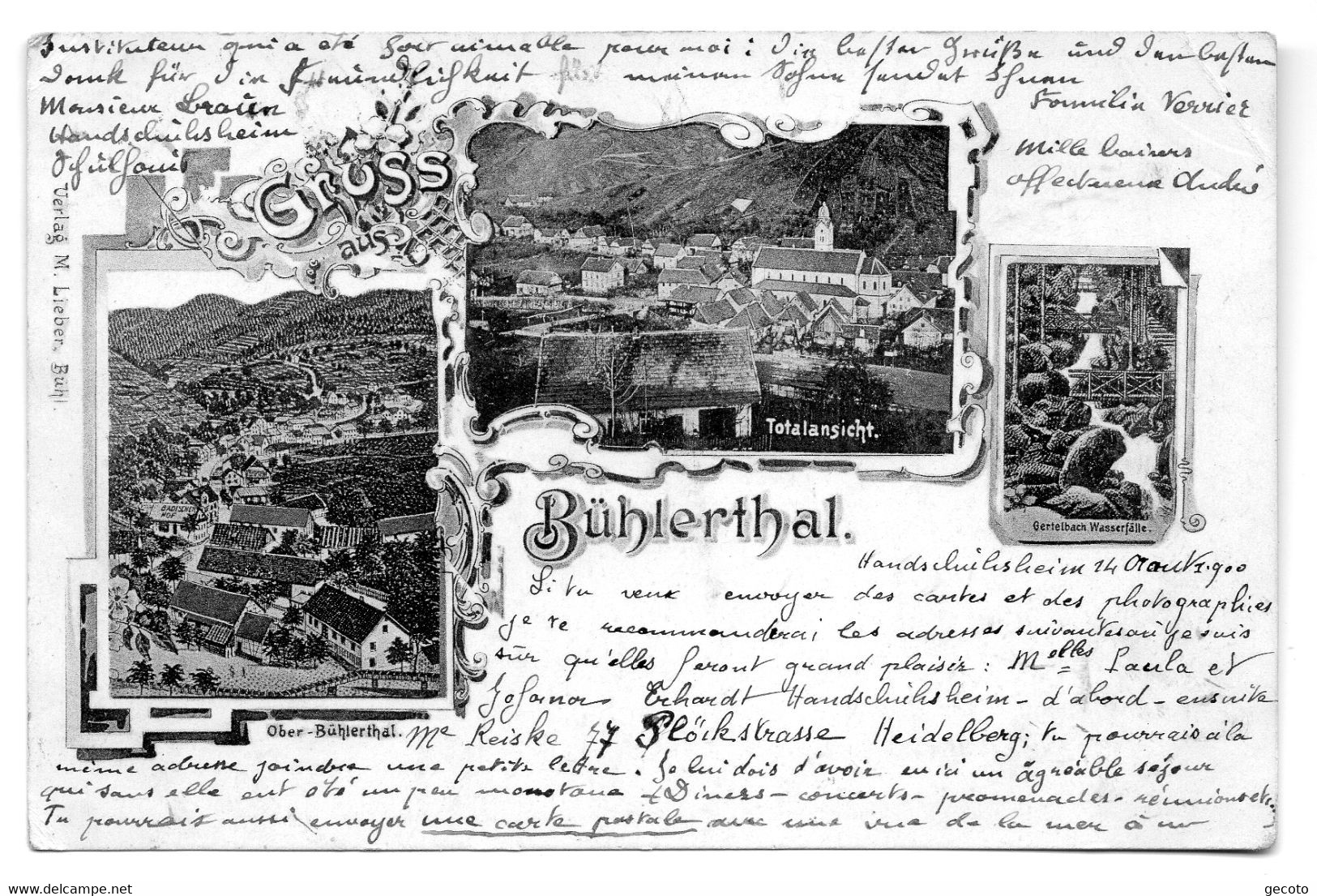 Gruss Aus  Bühlerthal En 1900 - Buehlertal