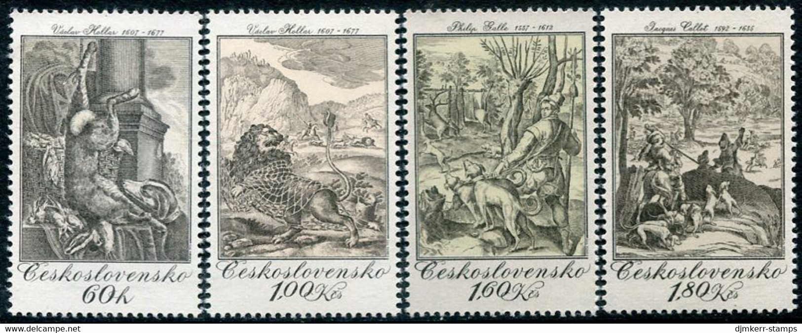 CZECHOSLOVAKIA 1975 Engravings With Hunting Scenes MNH / **. Michel 2240-43 - Unused Stamps