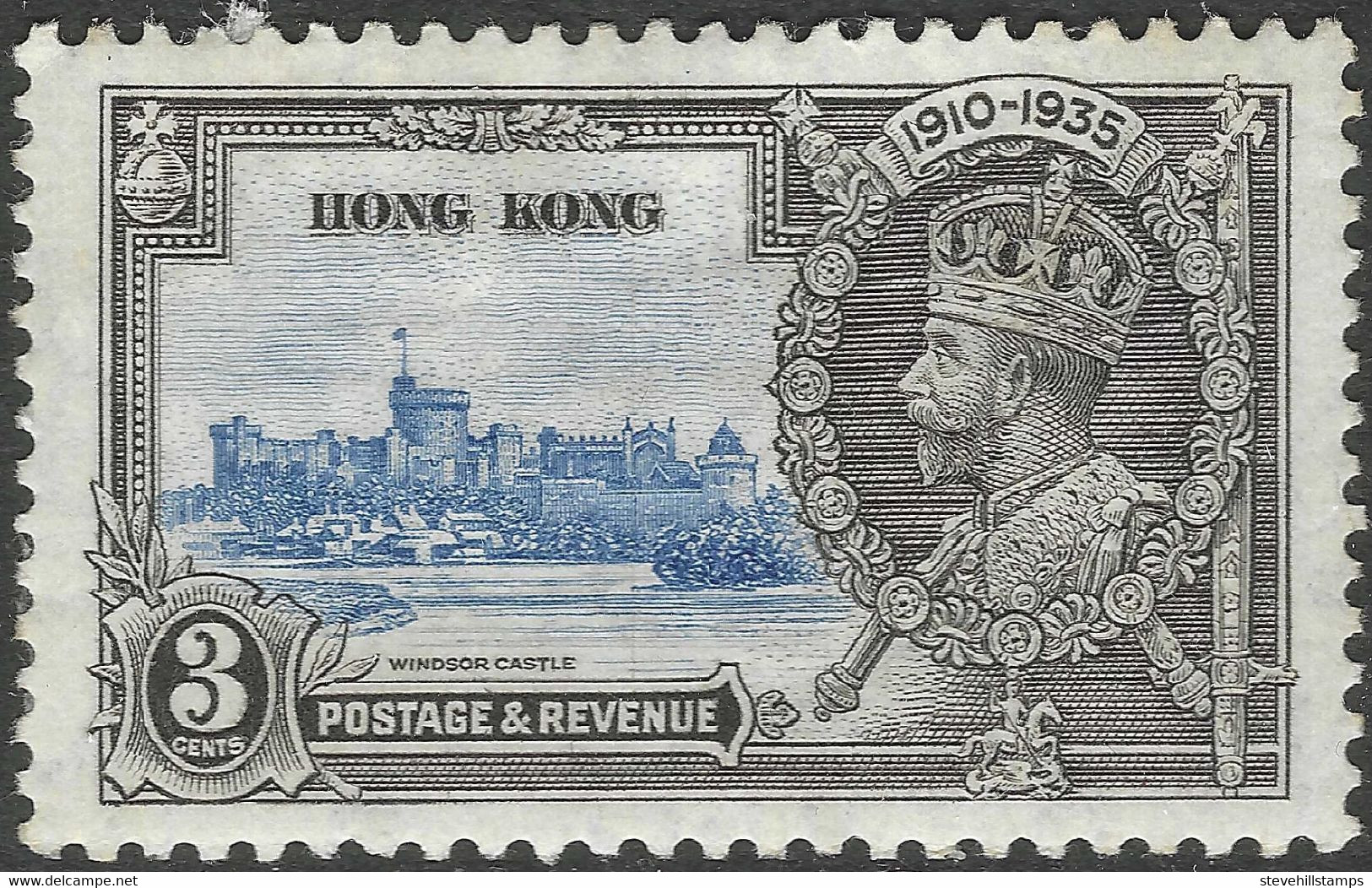 Hong Kong. 1935 KGV Silver Jubilee. 3c MH SG 133 - Unused Stamps