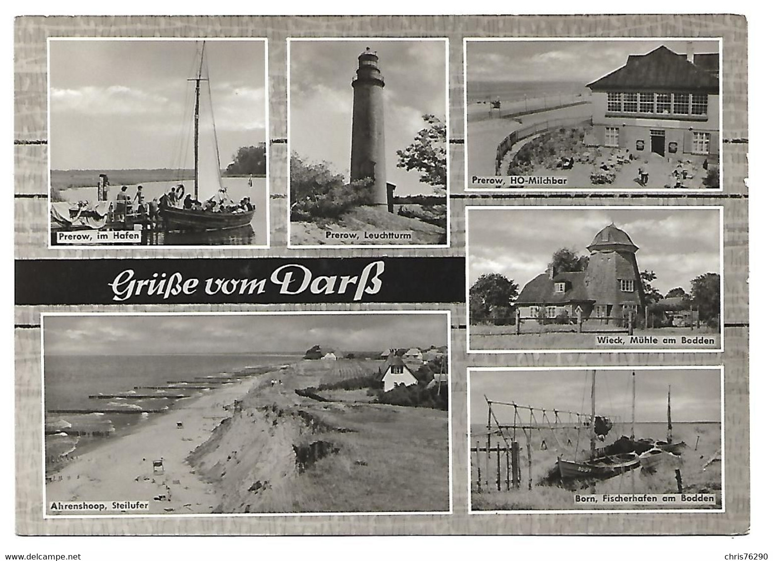 CPSM Allemagne Gruss Vom DARSS Prerow Im Hafen Leuchtturm Milchbar Wieck MÜhle Fischerhafen Ahrenshoop 1973 - Fischland/Darss