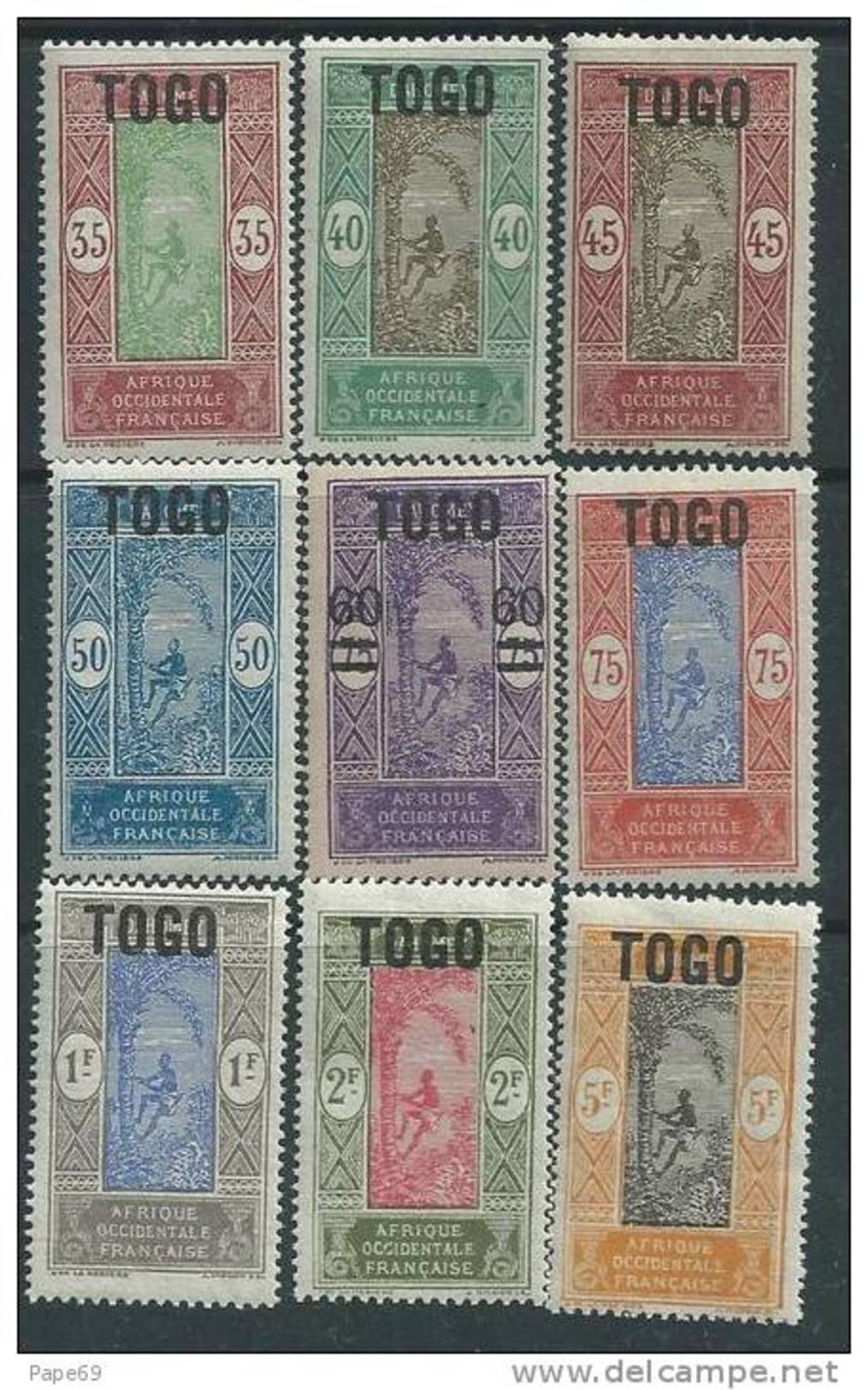 Togo N° 101 / 18  X  : La Série Des 18 Valeurs Trace De Charnière Sinon TB - Altri & Non Classificati