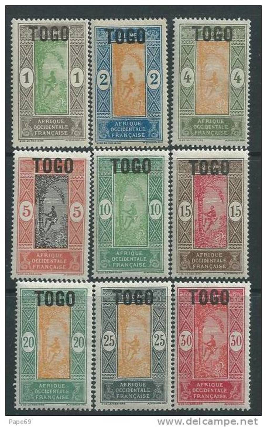 Togo N° 101 / 18  X  : La Série Des 18 Valeurs Trace De Charnière Sinon TB - Andere & Zonder Classificatie