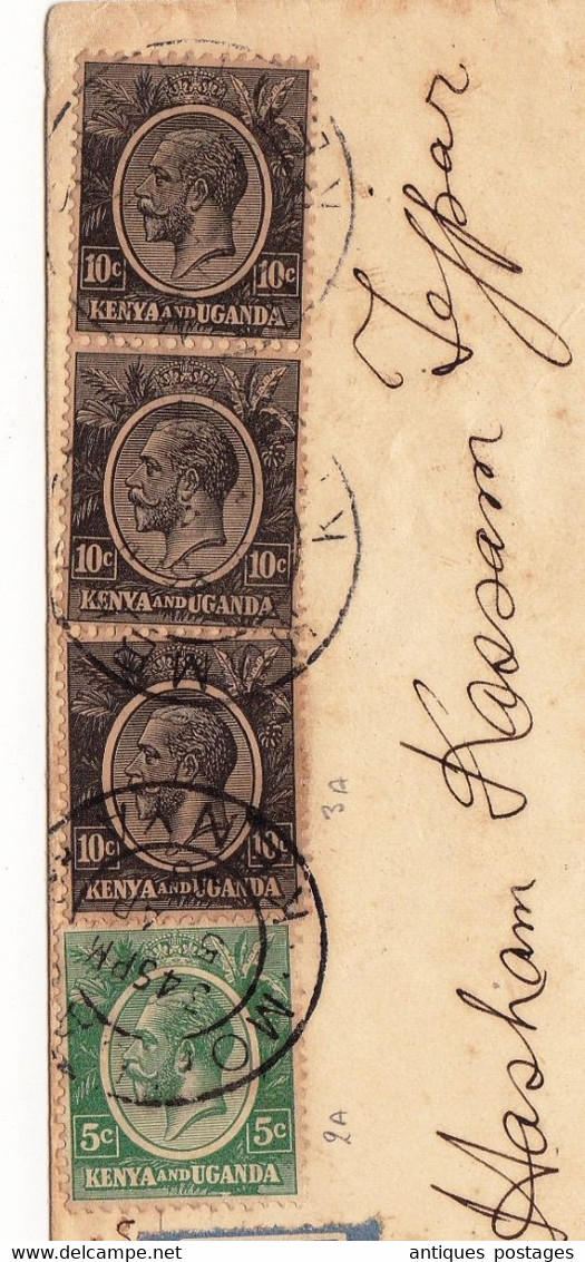 Lettre 1933 Mombasa Kenya Dar Es Salaam Tanzania Air Mail British Colony Africa George V - Kenya & Ouganda