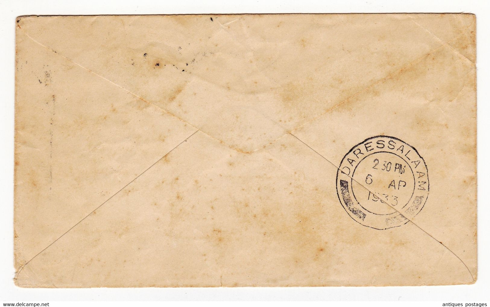 Lettre 1933 Mombasa Kenya Dar es Salaam Tanzania Air Mail British Colony Africa George V