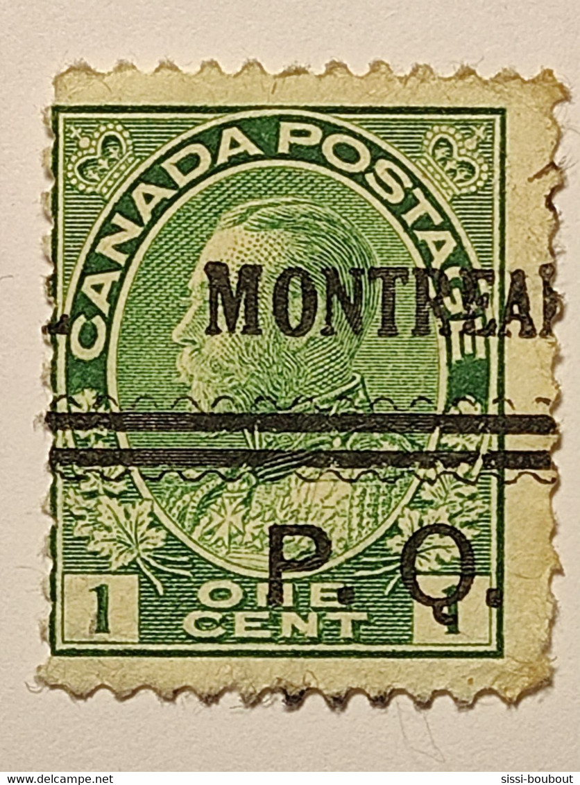 Timbres CANADA "Préoblitérés" "surcharge Inversée" - Année 1911-25 - N° Lot - Cotation Y&T: 3 Euros - Voorafgestempeld