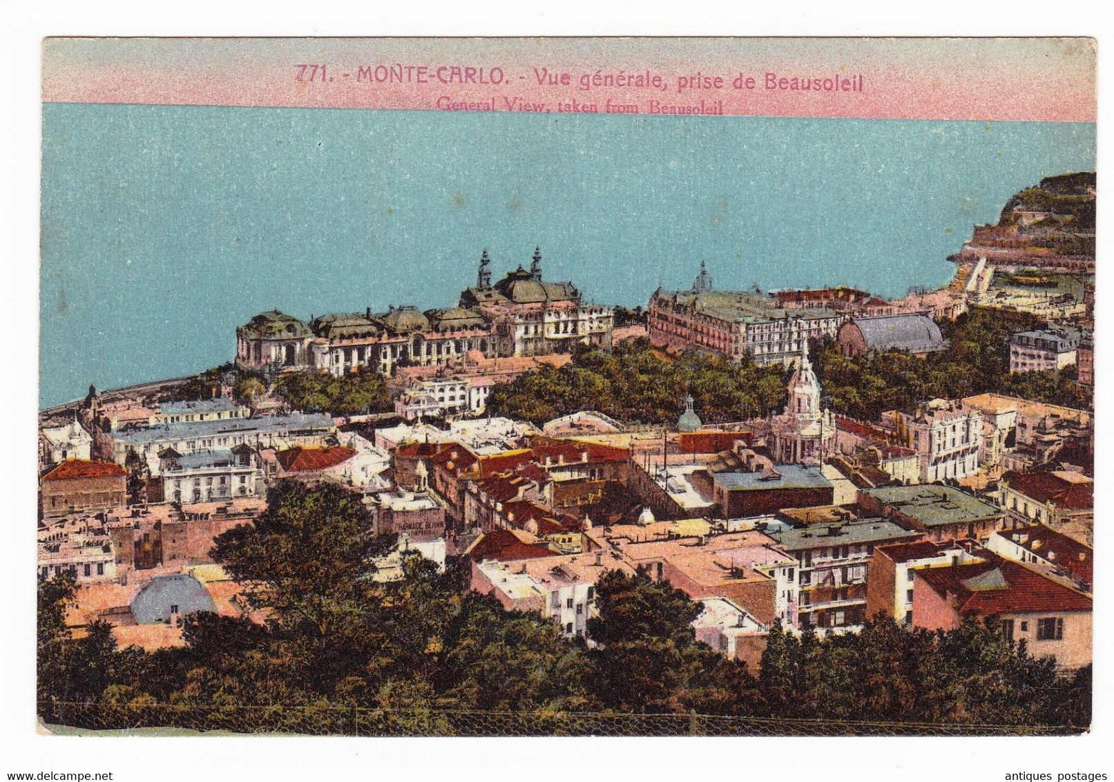Carte Postale Monte Carlo Monaco Vue De Beausoleil Belgique Lodelinsart Lez Charleroi - Lettres & Documents