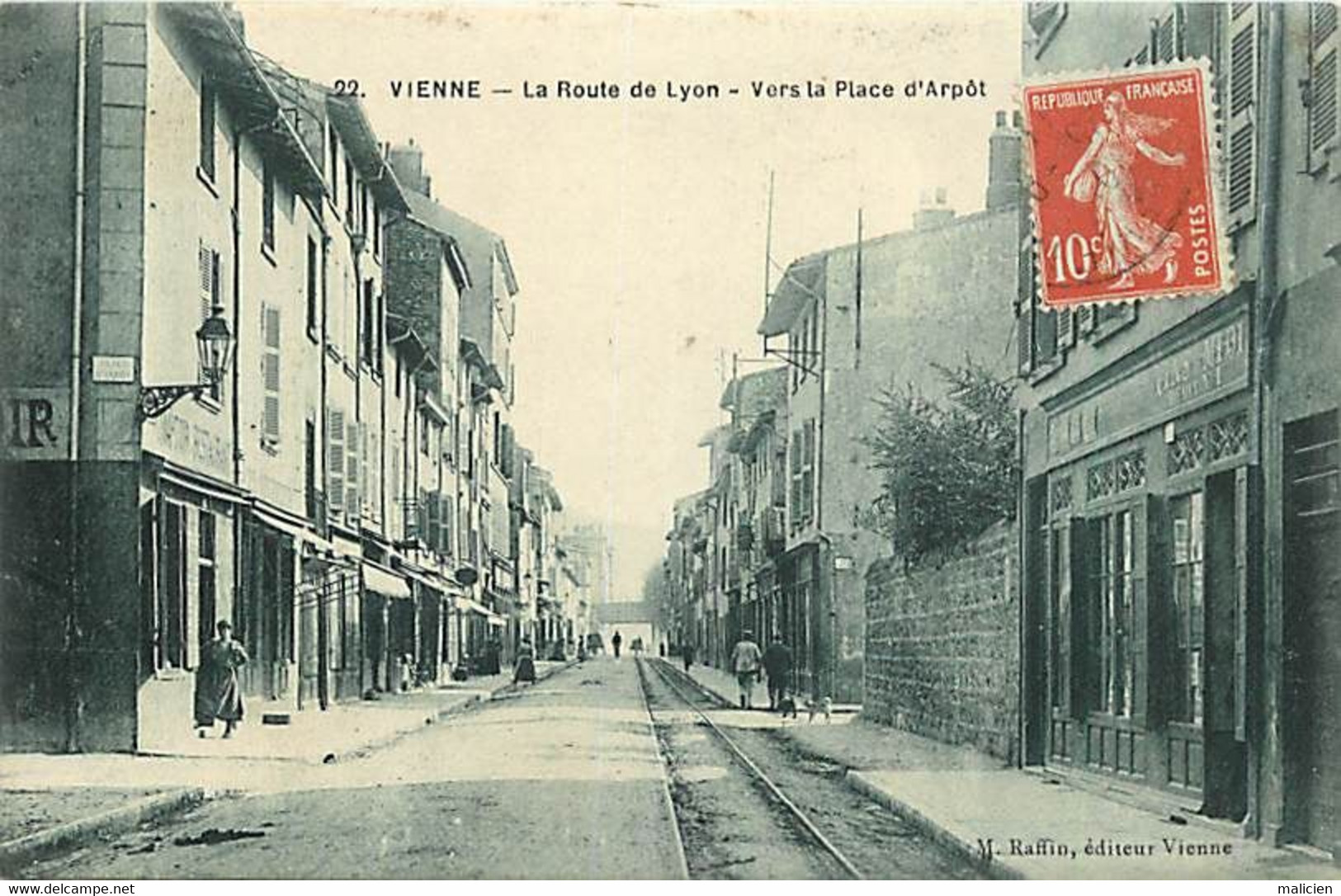 - Isère -ref-B72- Vienne - La Route De Lyon Vers La Place D Arpôt - Restaurant - Restaurants - Petit Plan Magasins - - Vienne