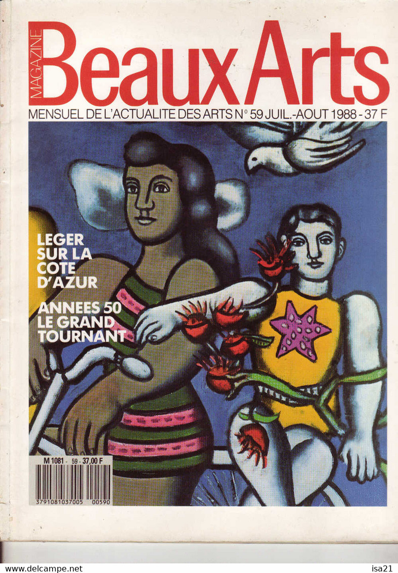 BEAUX ARTS Octobre 1988  Fernand LEGER Années 50 108 Pages  DUFY, La Villa Médicis  Etc... - Arte