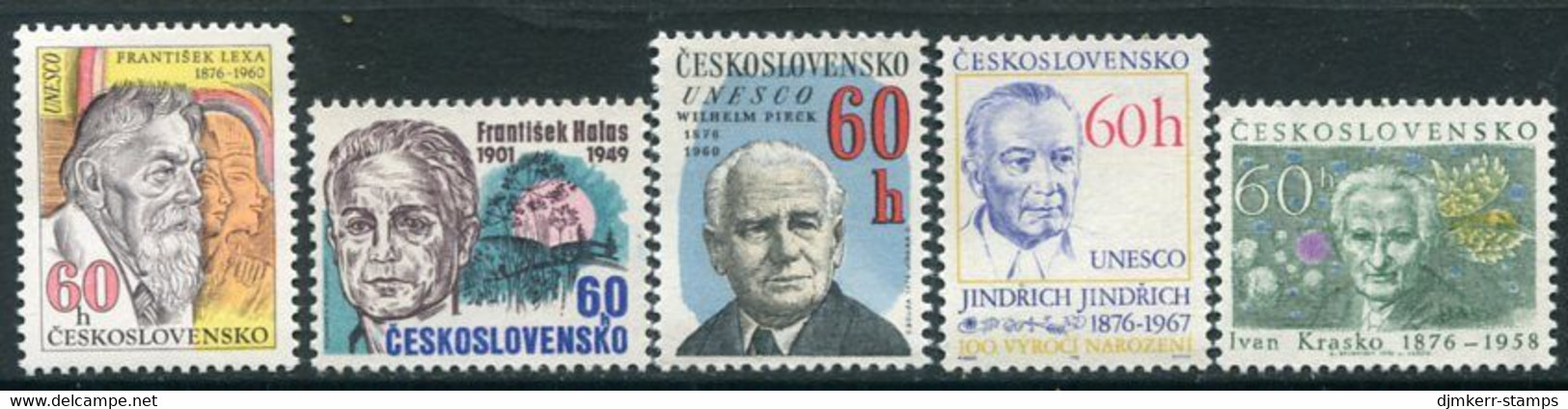 CZECHOSLOVAKIA 1976 Personalities  MNH / **. Michel 2300-04 - Unused Stamps