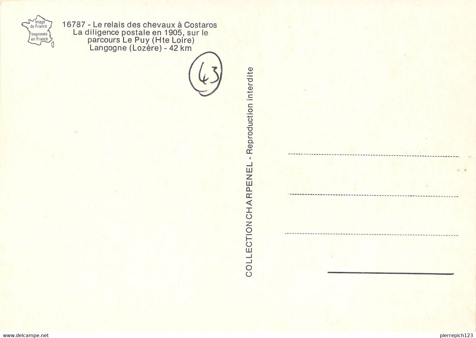 43 - Costaros - Le Relais Des Chevaux - La Diligence Postale En 1905 - Altri & Non Classificati