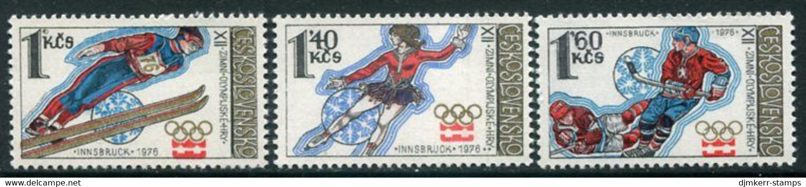 CZECHOSLOVAKIA 1976 Winter Olympic Games, Innsbruck  MNH / **. Michel 2305-07 - Unused Stamps
