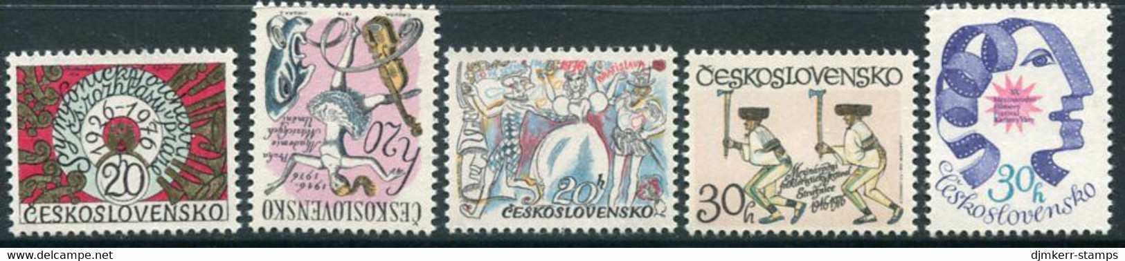 CZECHOSLOVAKIA 1976 Cultural Anniversaries MNH / **. Michel 2314-18 - Nuevos