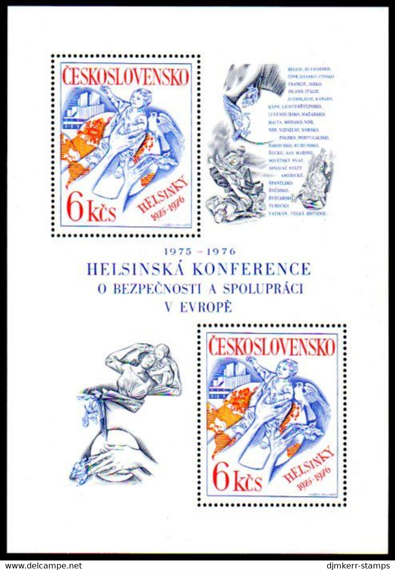 CZECHOSLOVAKIA 1976 European Security Conference  Block  MNH / **. Michel Block 33 - Blocks & Sheetlets