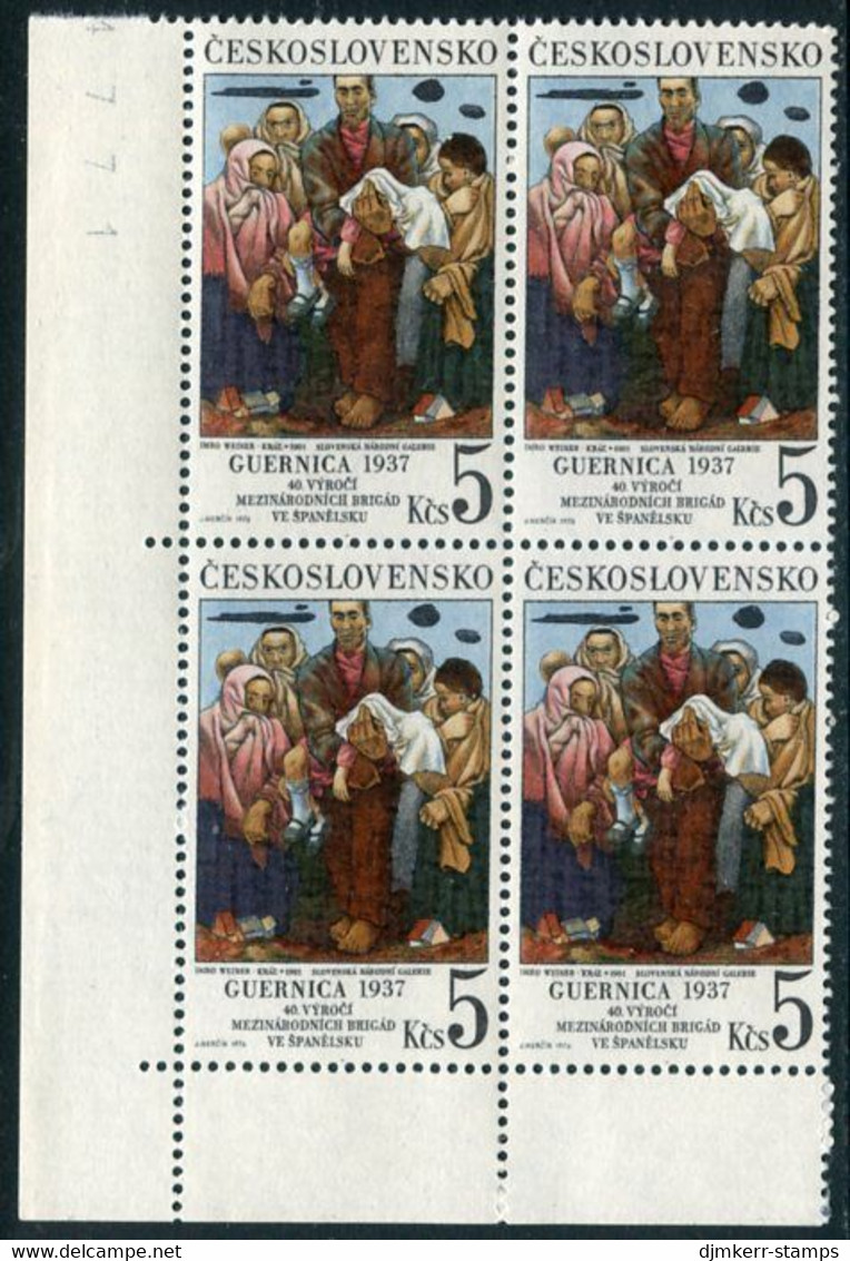 CZECHOSLOVAKIA 1976 Intenrnational Brigade Block Of 4  MNH / **. Michel 2342 - Unused Stamps