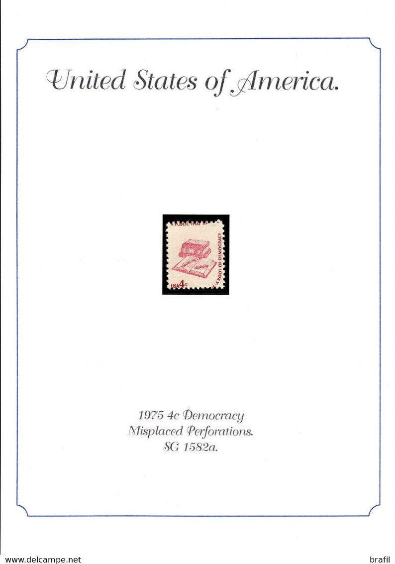 1975 Stati Uniti D'America, 4 C. Democracy Con Dentellatura Sposta (**) Nuovo - Errors, Freaks & Oddities (EFOs)
