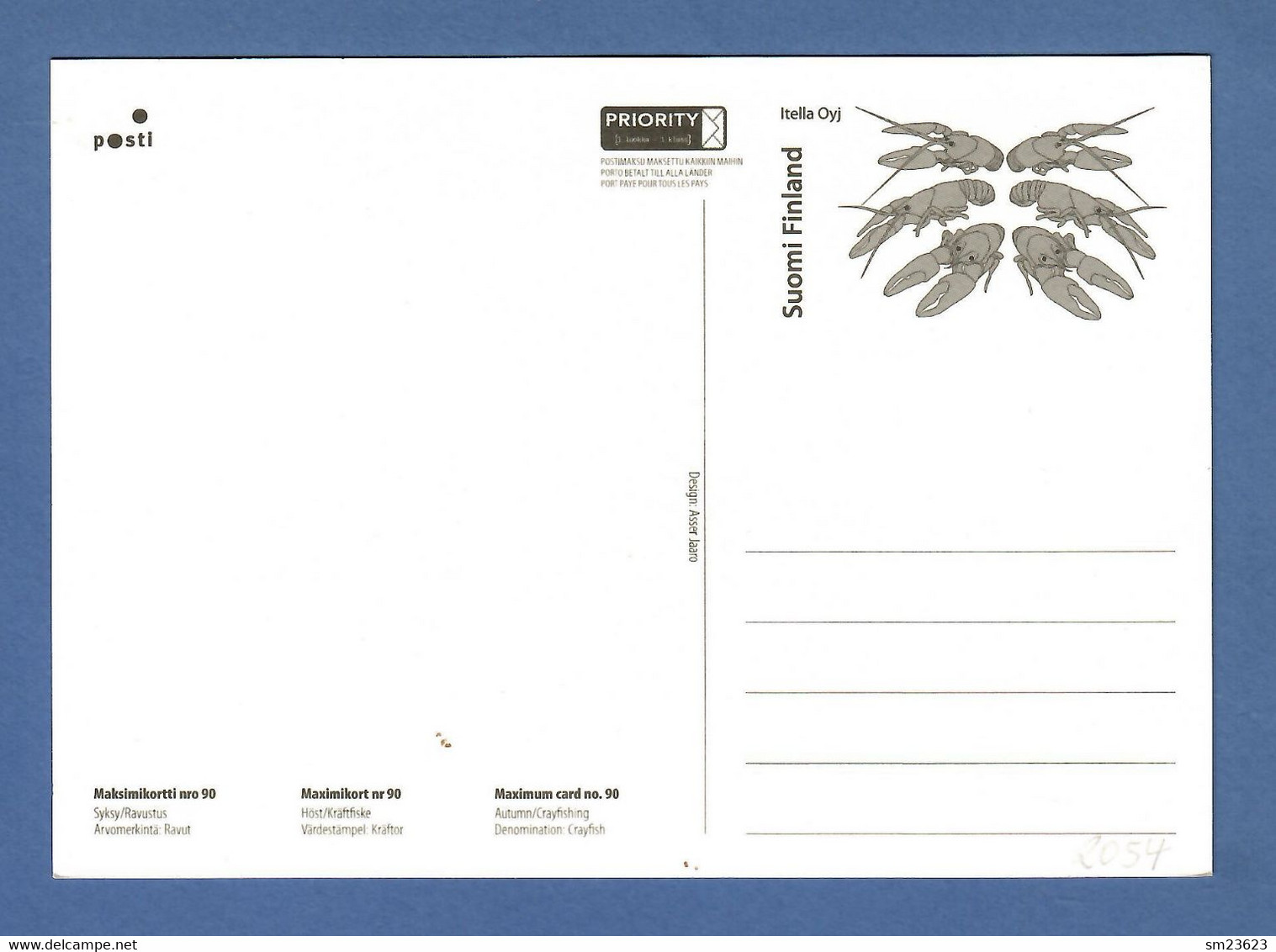 Finnland / Suomi  2010  Mi.Nr. 2054 , Autumn / Crayfishing - Maximum Card No.90 - Helsinki 13.9.2010 - Cartes-maximum (CM)