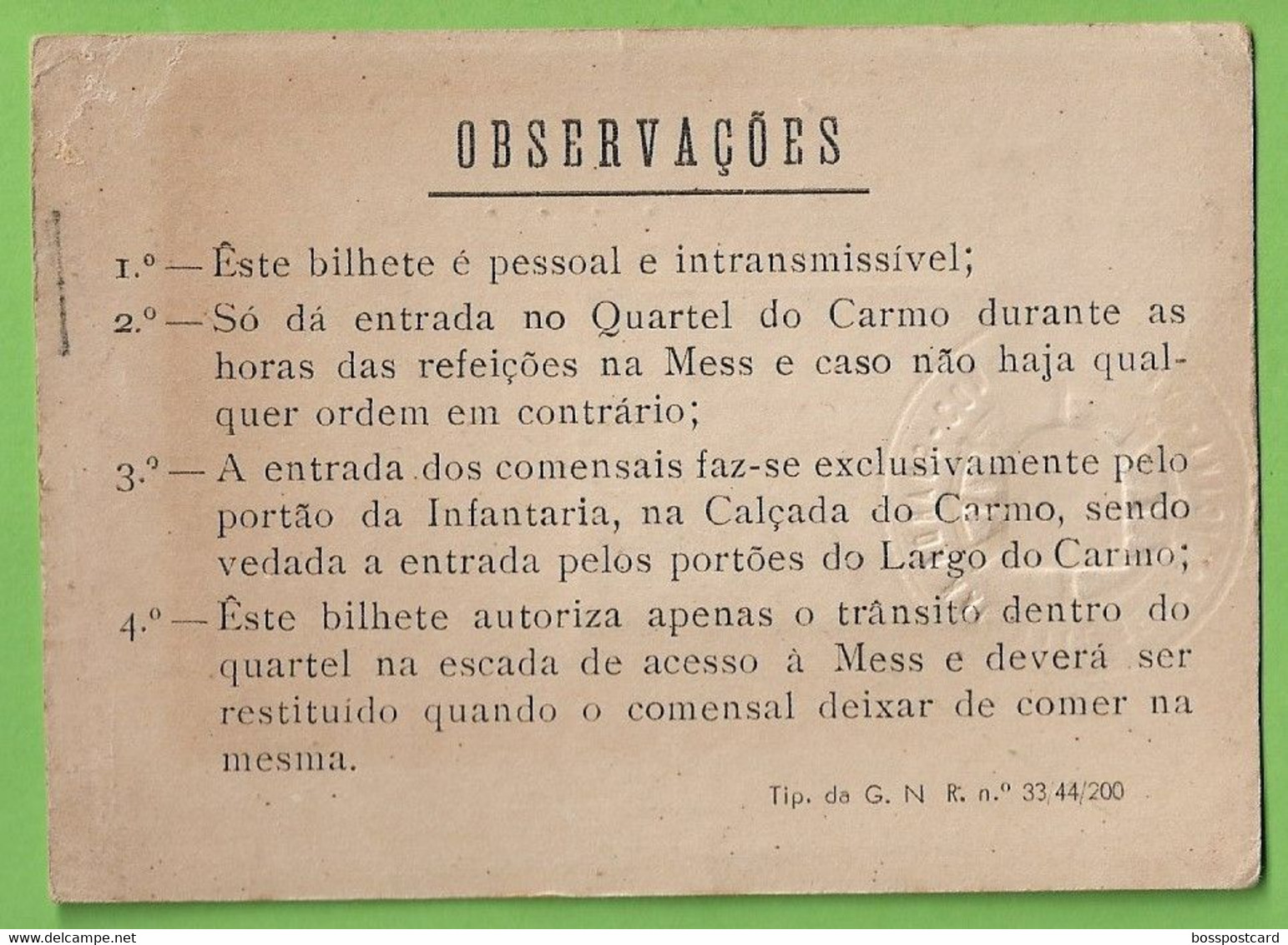 Lisboa - Bilhete De Identidade Da Guarda Nacional Republicana - GNR - Portugal - Sin Clasificación