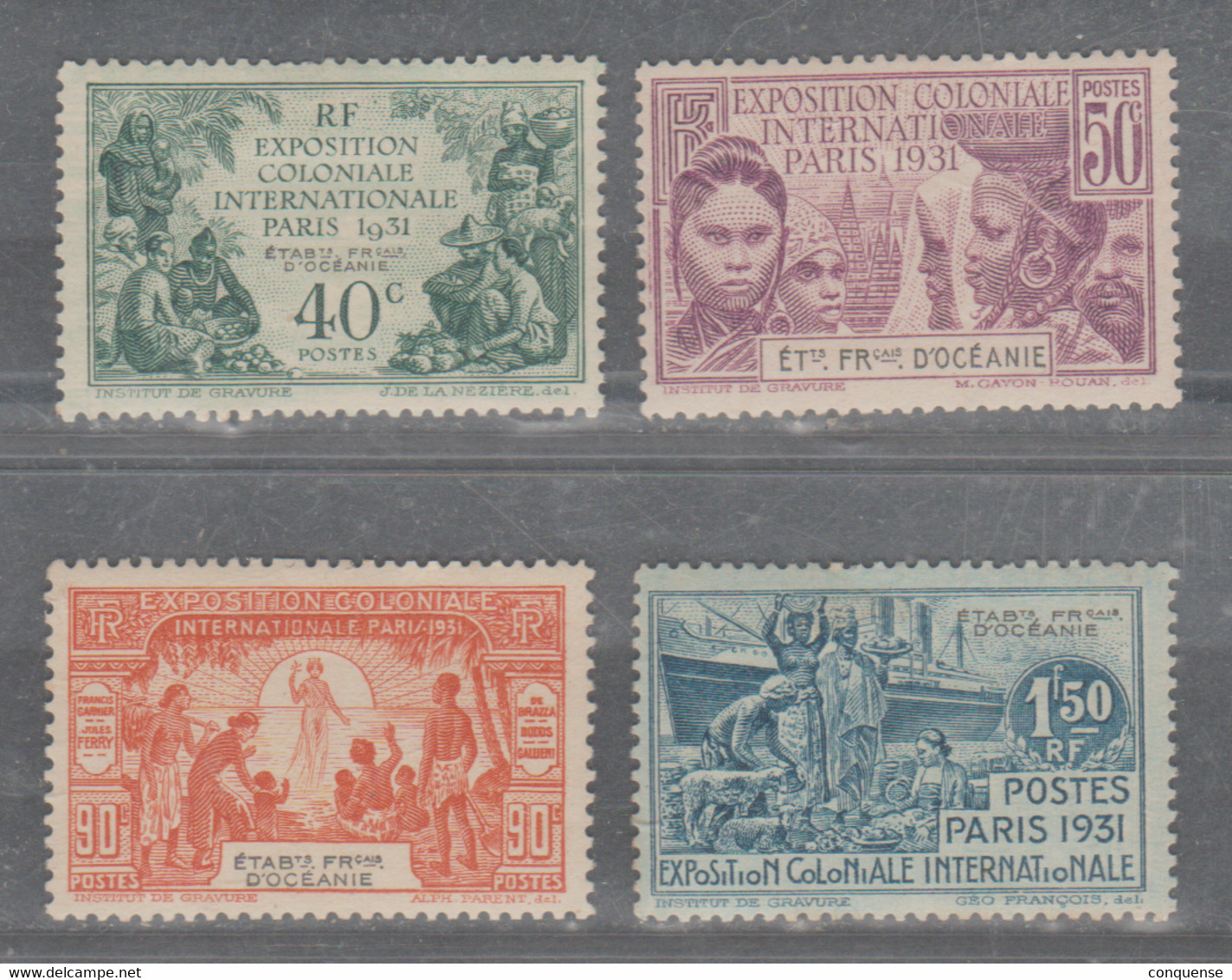 OCEANIA  1931  *  MN   YVERT   85\88 - CHARNELA  FINA  2 ESCANES - 1931 Exposition Coloniale De Paris