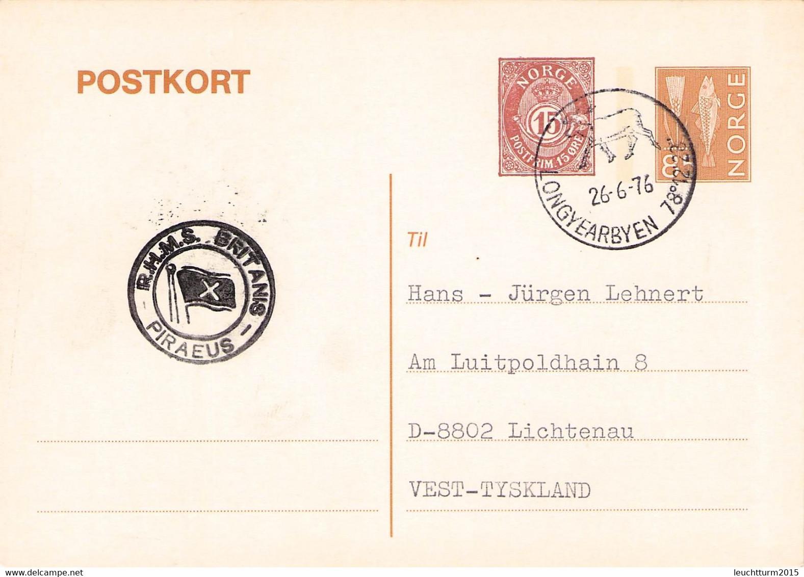 NORWAY - POSTCARD 1976 LONGYEARBEN > GERMANY / YZ148 - Covers & Documents