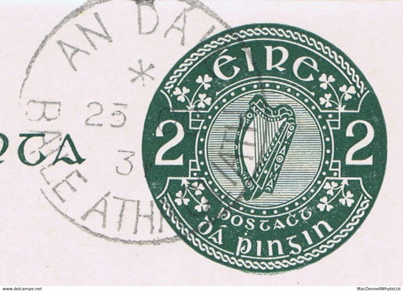 Ireland Parliament Postal Stationery 1931 2d Green Lettercard AN DÁIL BAILE ÁTHA CLIATH 23 OC 31 Cds Temporary Office - Postwaardestukken