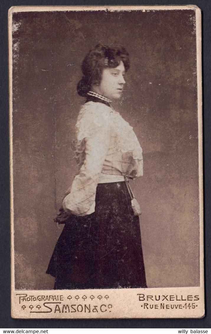 +++ Photo Ancienne Sur Carton - CDV - BRUXELLES - BRUSSEL - Portrait De Femme - Samson & Co  // - Etterbeek