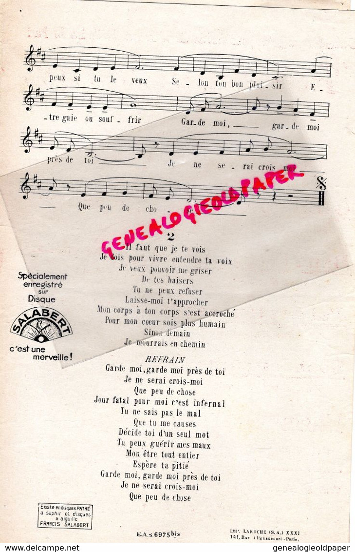 75-PARIS- PARTITION MUSIQUE MISTINGUETT-GARDE MOI-MAURICE YVAIN-PARIS QUI BRILLE-CASINO-HENRI VARNA-LEO LELIEVRE-1931 - Noten & Partituren