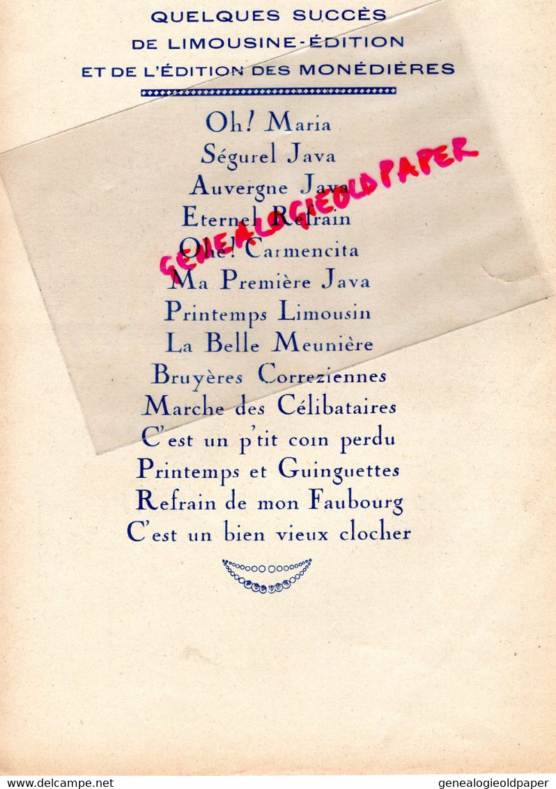 19-CHAUMEIL- PARTITION MUSIQUE LES COIFFES BLANCHES-ONE STEP-ROGER VINCENT-JEAN SEGUREL-ROBERT MONEDIERE-TONY REVAL-1952 - Noten & Partituren