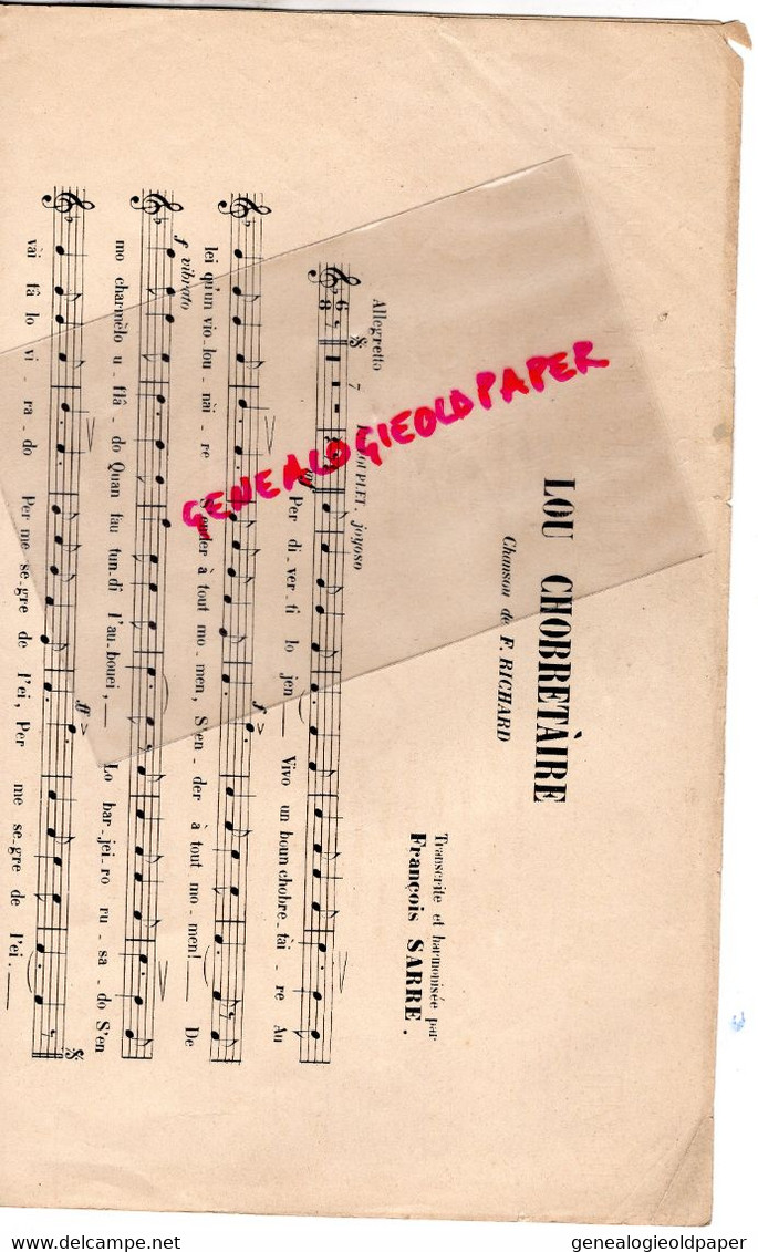 87- LIMOGES-RARE PARTITION MUSIQUE LA LIMOUSINA-LOU CHOBRETAIRE-CHABRETTE-F. LAGUENY-VIELLE-FRANCOIS SARRE -F. RICHARD - Partitions Musicales Anciennes